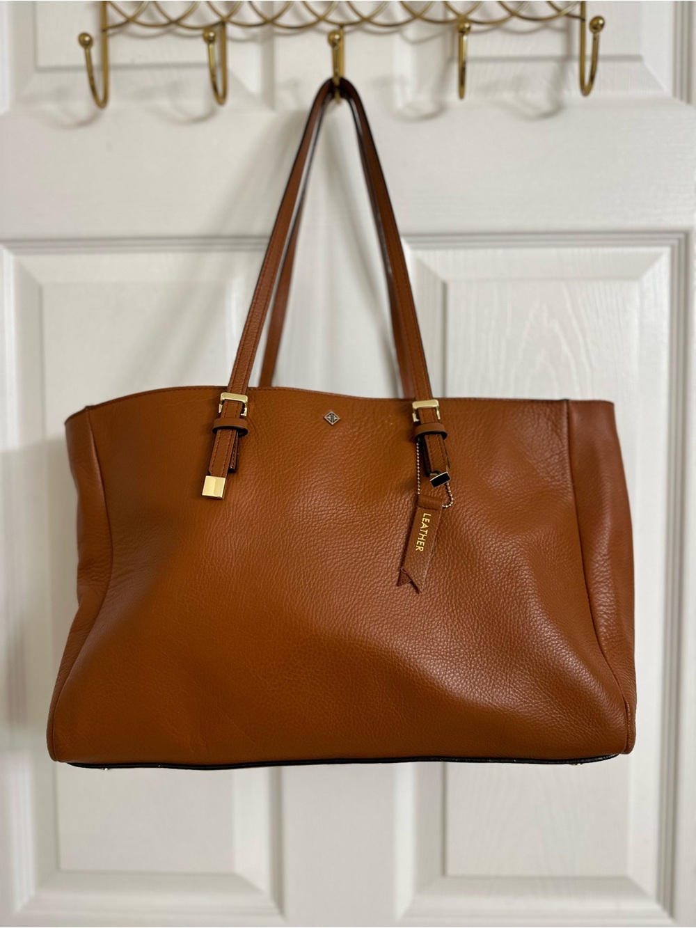 👜 Antonio Melani Brown Leather Tote Bag
